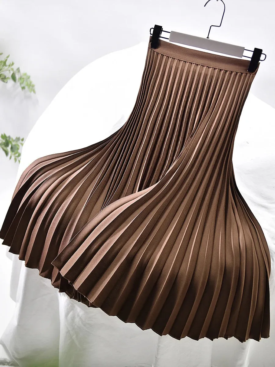 Women's Pleated Fashion Designer Elegant Split Skirts (Long)