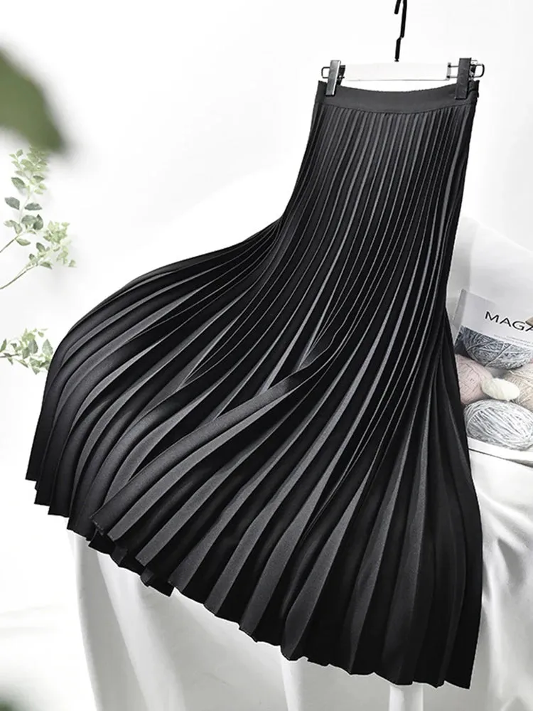 Women's Pleated Fashion Designer Elegant Split Skirts (Long)