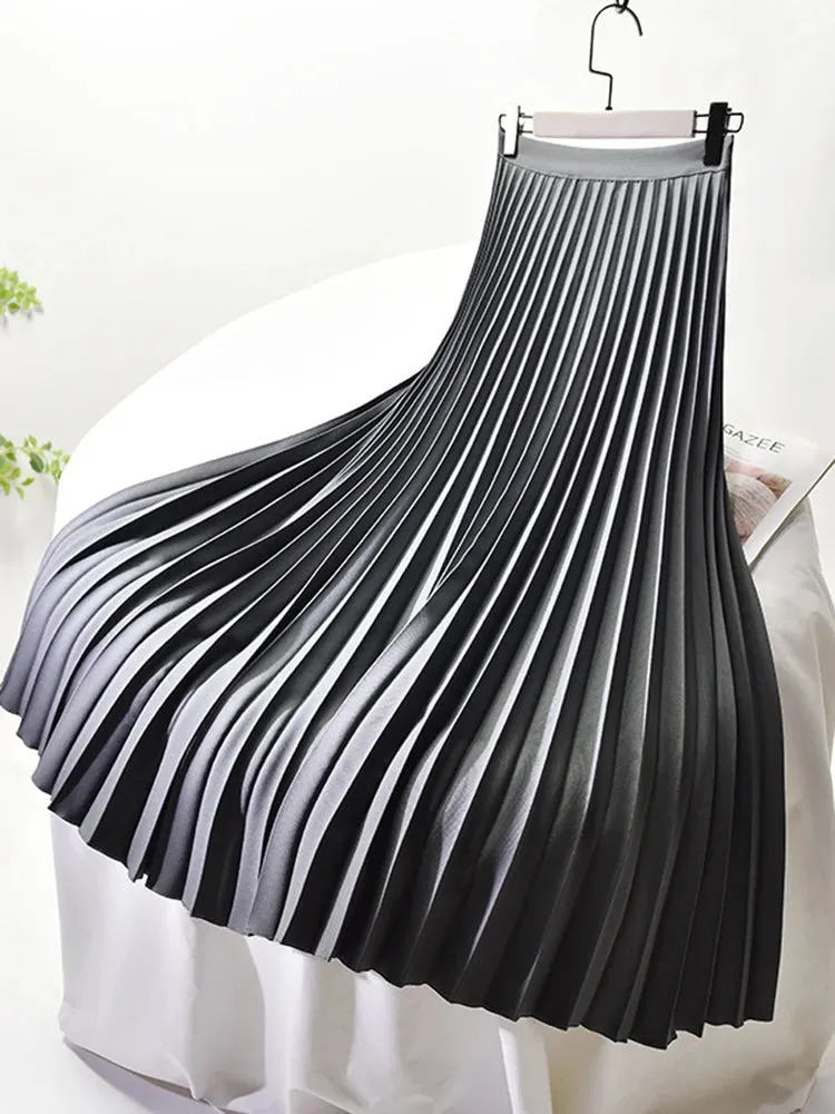 Women's Pleated Fashion Designer Elegant Split Skirts (Long)