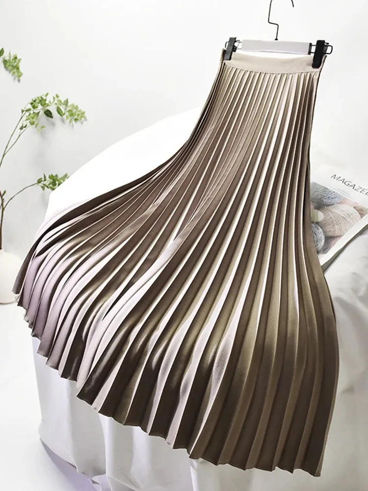 Women's Pleated Fashion Designer Elegant Split Skirts (Long)