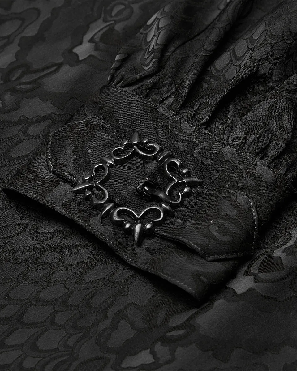 WY-1279 Mens Serpentine Gothic Dandy Shirt - Black