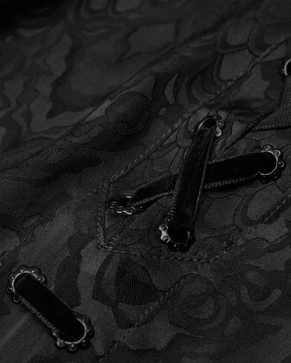 WY-1279 Mens Serpentine Gothic Dandy Shirt - Black