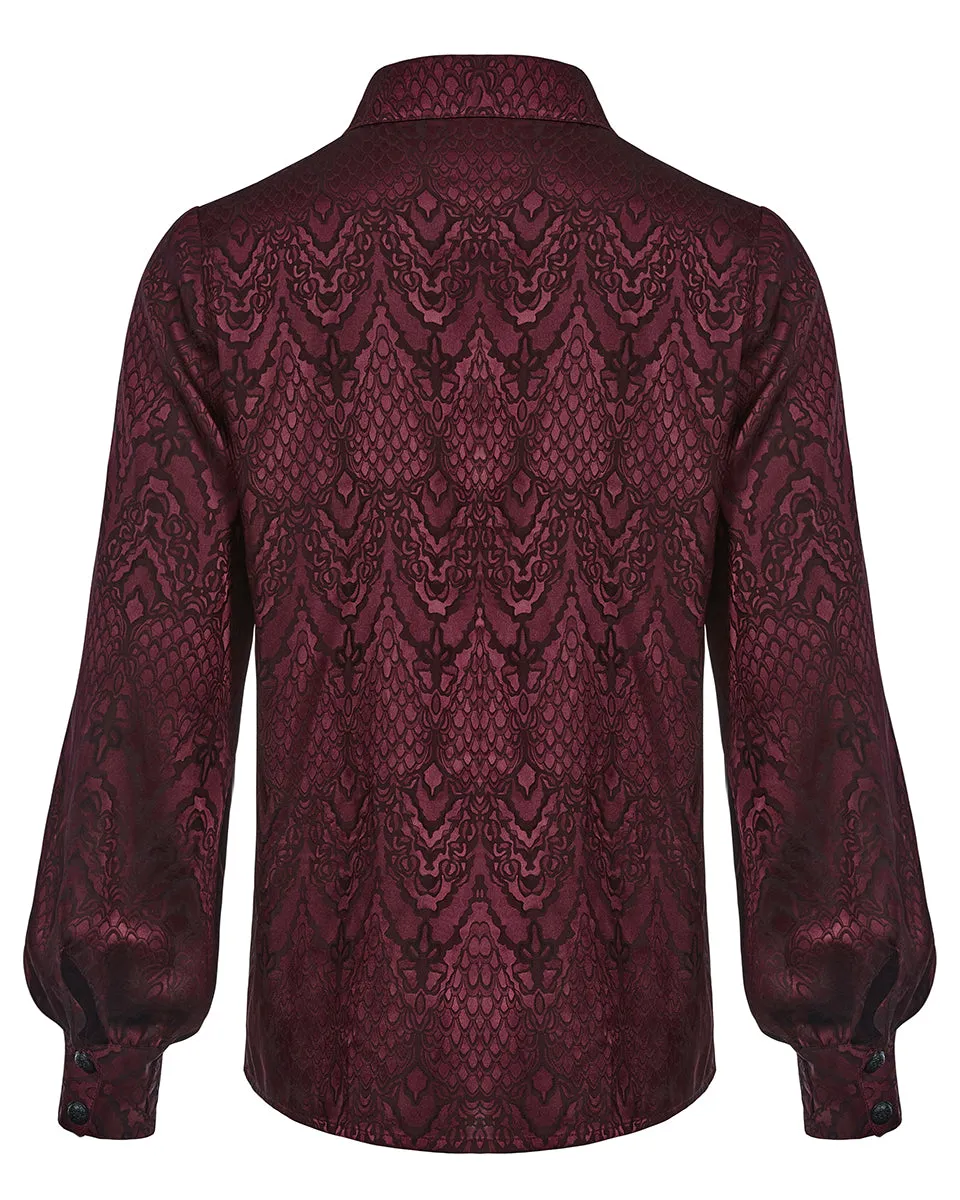 WY-1279 Mens Serpentine Gothic Dandy Shirt - Red