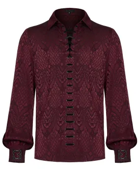 WY-1279 Mens Serpentine Gothic Dandy Shirt - Red
